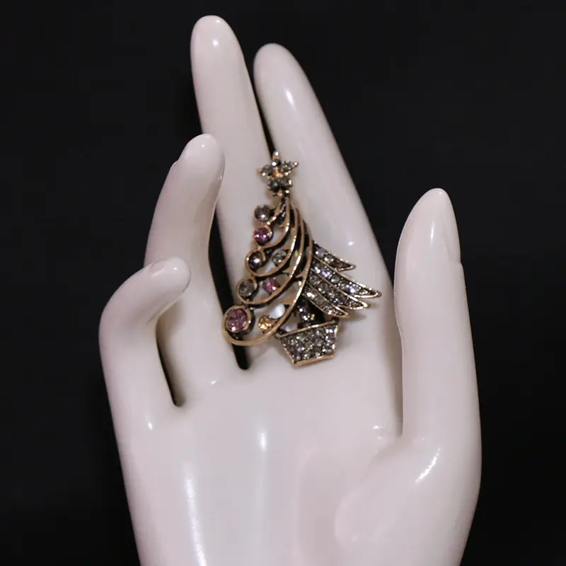 Unisex Zinc Alloy Camouflage Geometric Baroque Christmas Tree Brooch - Casual Party Fashion Accessory for Collar Decoration