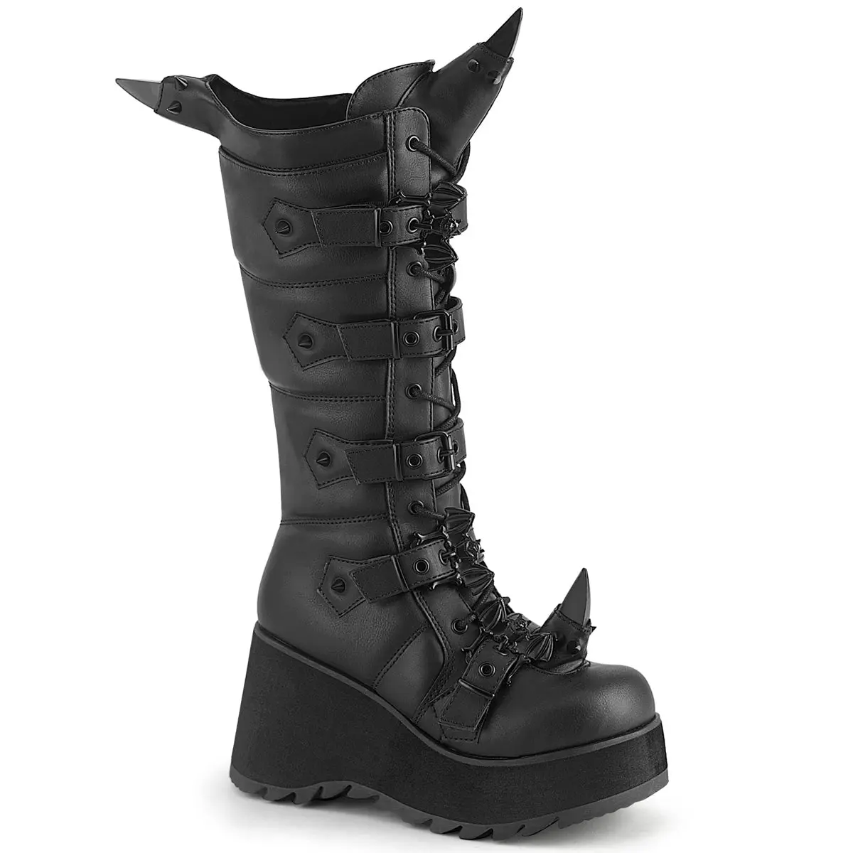 Demonia Scene-157 Women's Black Platform Boots with Rubber Spikes Demonia Scene-157 Women's Black Platform Boots with Rubber Spikes
