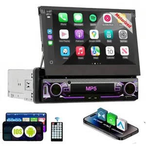 1din Wireless 7-Inch Foldable Car Audio System, Mp5 Player, Supports Carplay, Mirror Link, Bluetooth-compatible, Fm, Aux, USB, Type-C, Fast Charger
