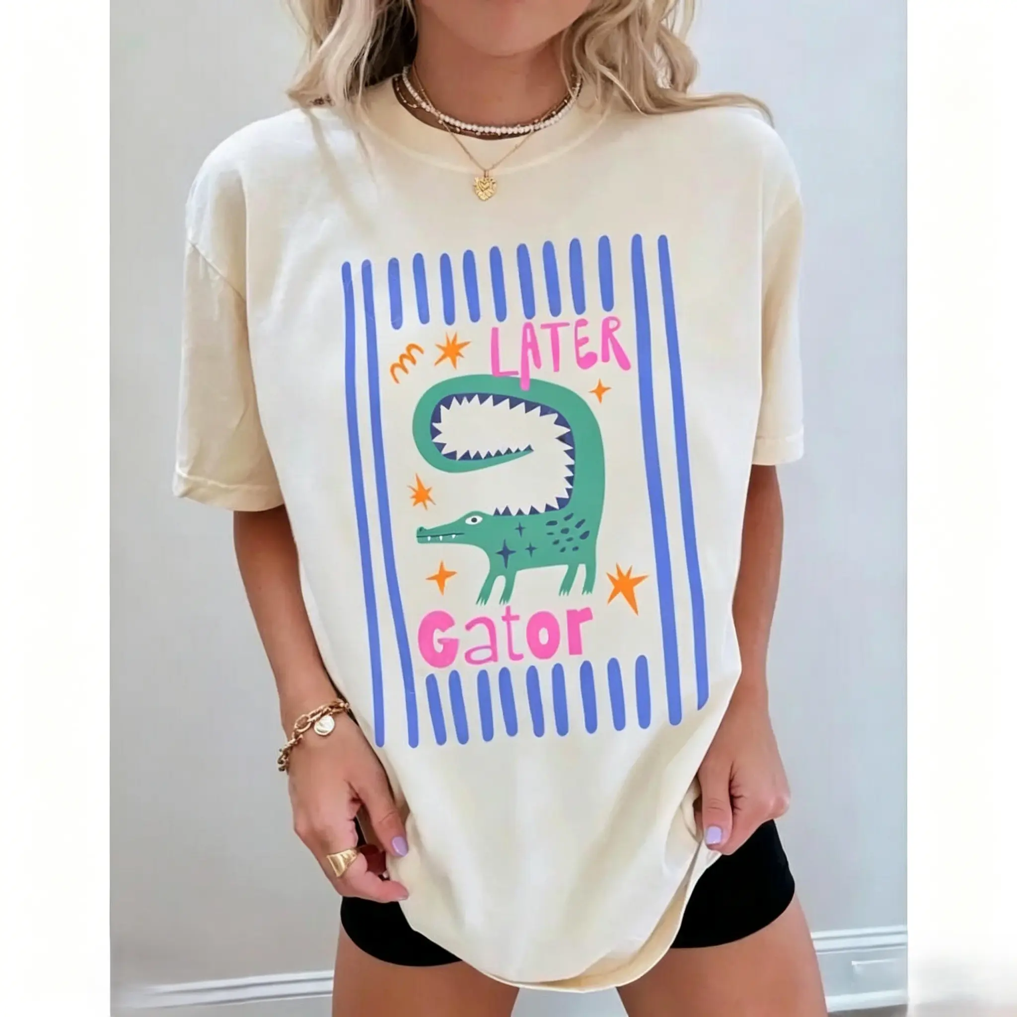 Later Gator T-Shirt Sarcastic Funny Womens Shirt Offensive Alligator Crocodile Tee 100% Cotton Unisex Fit