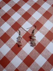 Cute pink and white stone earrings