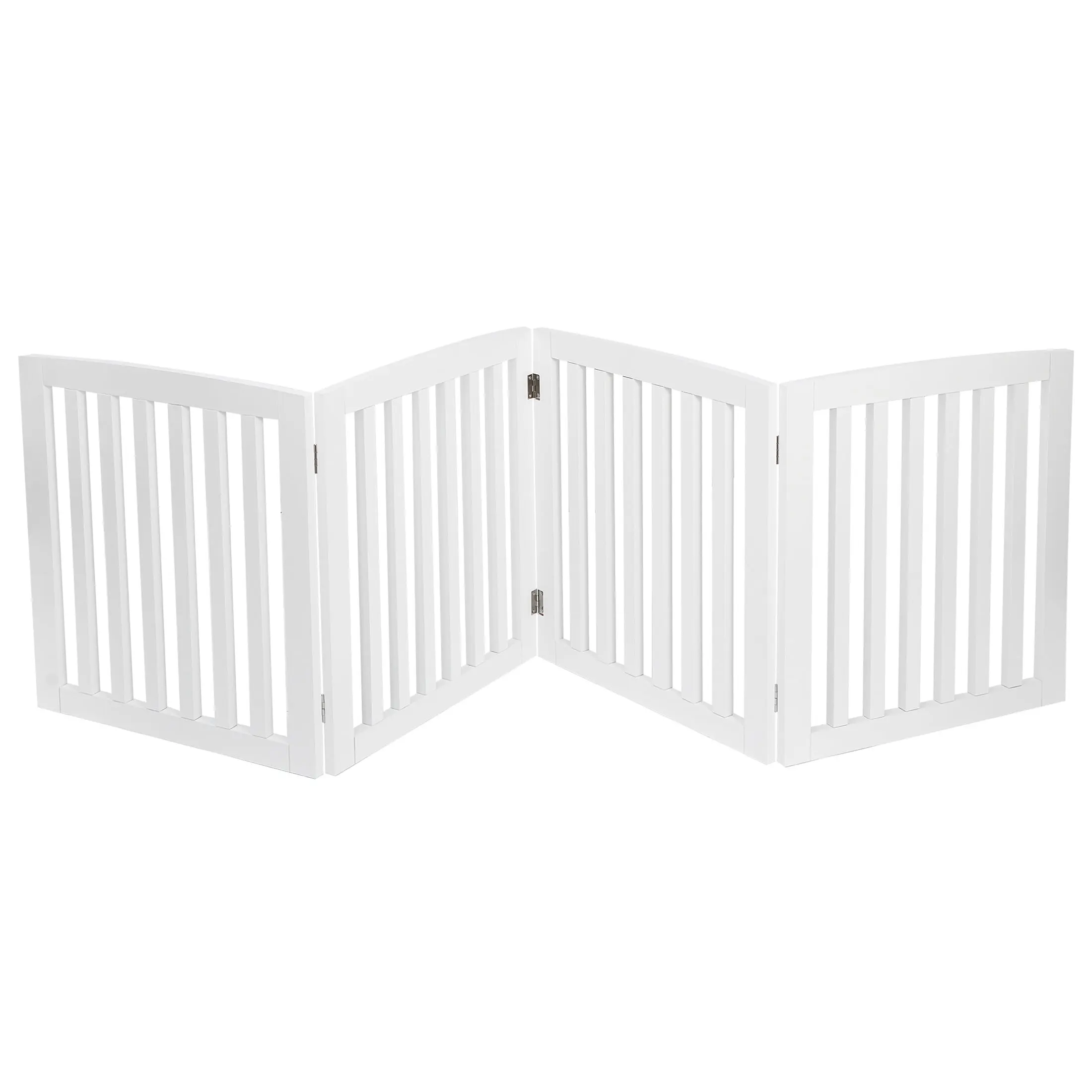 SUPERDEAL 4-Panel Solid MDF Wood Foldable Pet Gate - Lightweight Strong Frame Freestanding Puppy-Proof Playpen, 82x24x0.7in, 22.1lbs, No Assemble with 8 Protectors, Easy Setup for Entryway, White,back to school,back to school haul