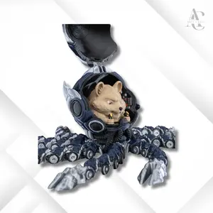 Octobot – 3D Printed Robot Octopus Figurine, Cute Sci-Fi Desk Toy with Flexible Tentacle, Ocean Tech Decor, Ideal Gift for Geeks