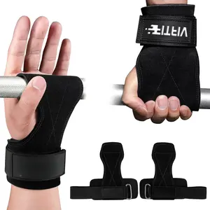 Weight Lifting Wrist Strap, Double Leather Weightlifting Wrist Straps for Gym Strength , Neoprene Padded Wrist Wraps - for Men & Women (Pair)