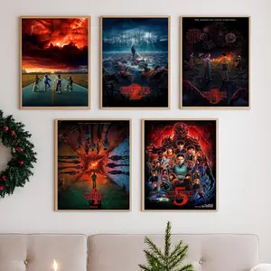 Stranger Things 1 2 3 4 Poster Set of 4 Pieces for Bedroom and Living Room Decoration High-Quality Art Prints