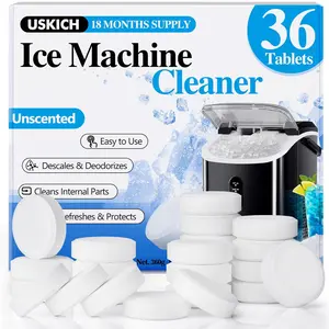USKICH Ice Machine Cleaner Descaler Tablets 36 Pack Unscented for Frigidaire Opal GE Profile Kitchenaid Nickel Safe Scale Remover for Countertop Nugget Ice Makers