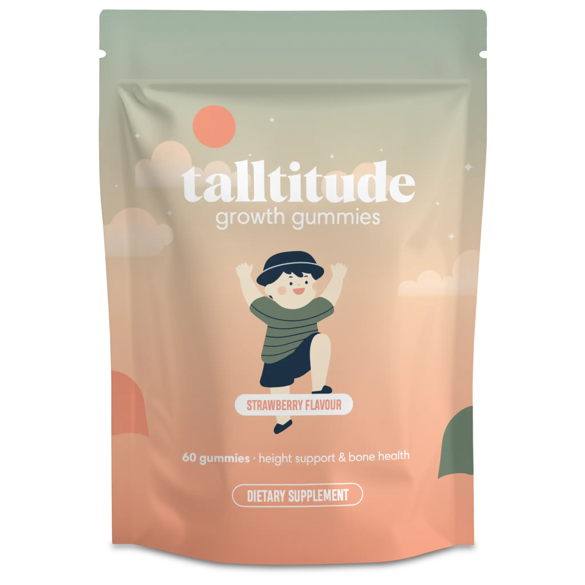 Talltitude Growth Gummies for Kids & Teens – Strawberry Flavor | Natural Height Support, Bone & Brain Health Supplement with Vitamin D, K, Calcium, Ashwagandha & L-Arginine | Ages 6-18 | Dietary & Fitness Nutrition Healthcare