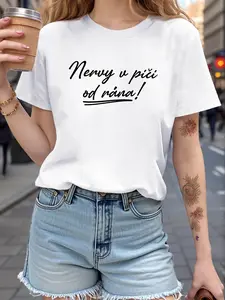 Nervy V Pici Od Rana Letter Print T-shirt, Short S
