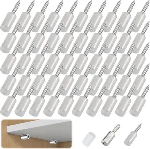 Upgrade Self-Tapping Screws Cabinet Laminate Support with Non-Slip Sleeve Shelf Support Pegs for Kitchen Furniture Bookcase Shelf Cabinet Closet Shelf Support 50PCS