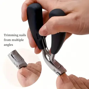 1pc G31 Professional Nail Clippers, Modern Style, Stainless Steel Blade, Concave Edge, Wide Opening, Anti-Splash, Long Handle, Curved Cuticle Trimmer for Thick Toenails, Unscented, Suitable for Men And Elderly