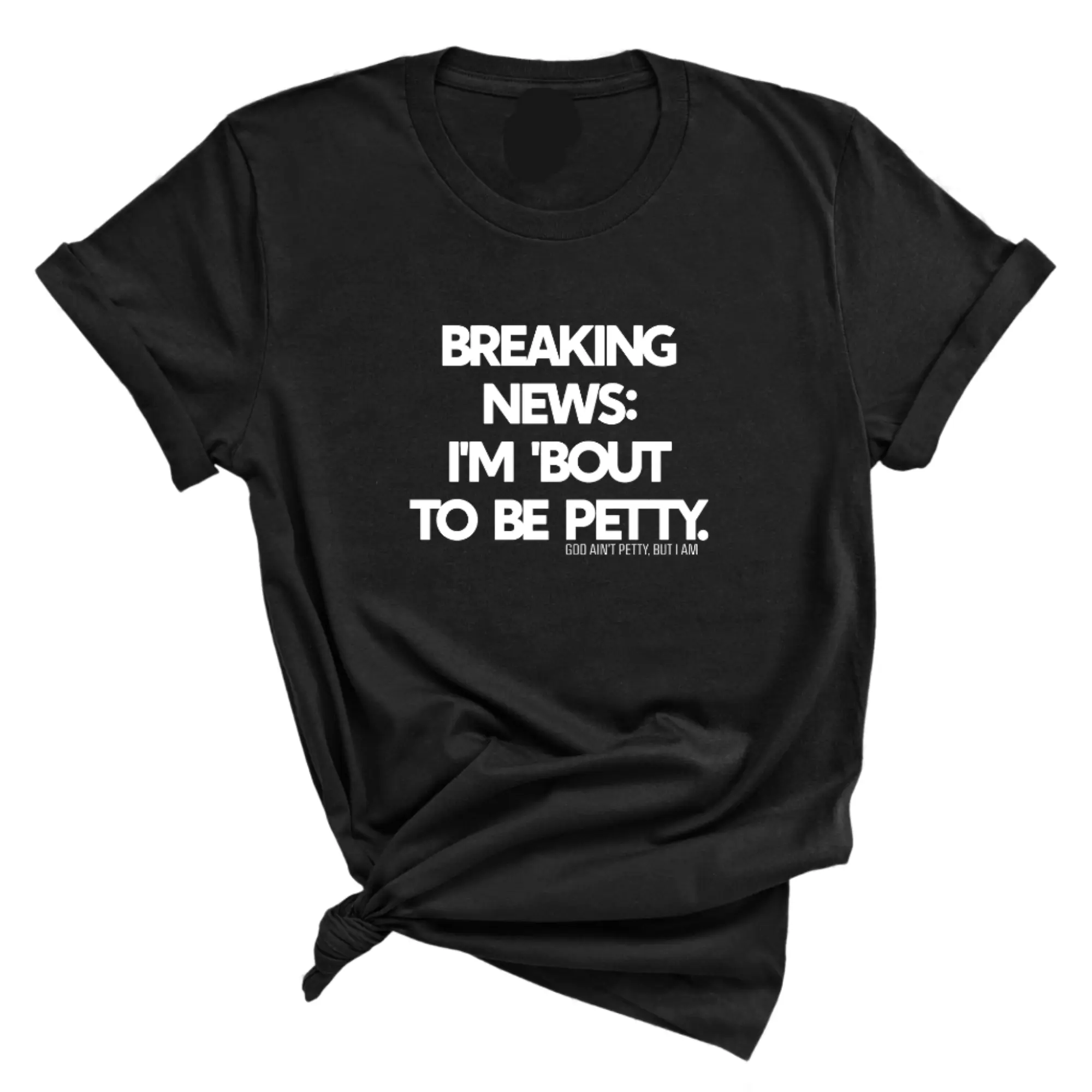 Men's Short-Sleeve Round Neck Casual Streetwear Top - LETOLS "Breaking News: I'm 'bout to be Petty" Unisex T-Shirt Menswear Classic Stylish Tshirt Crewneck Tropical Shortsleeve