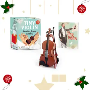 Tiny Violin Mini Sound Toy with Violin Strings, Book & Bow – Funny Gag Gift for Friends, Sad Music Toy, Perfect 2025 Christmas Stocking Stuffer