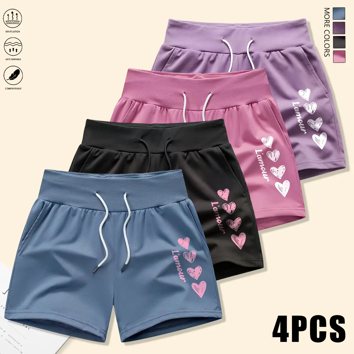 Gray Blue + Black + Rose Red + Purple