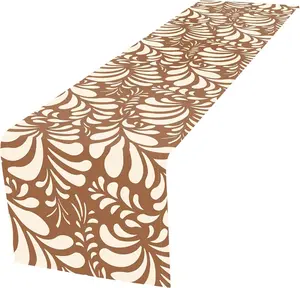 Cielito Lindo Table Runner 73X13 Inch, Mexican Talavera Party Decor for Baby Shower, Wedding, Birthday, Brown & Yellow Fiesta Table Cover, Mexico Home Decor Runner RVEAFA