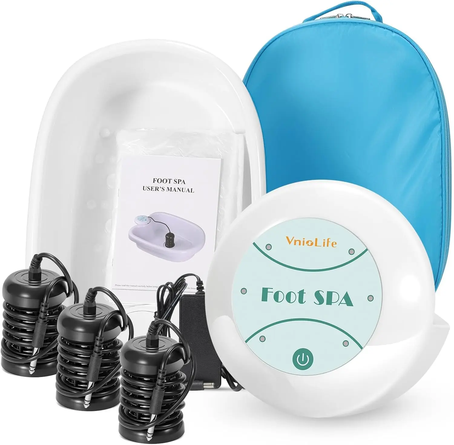 Ionic Foot Bath Machine – Ion Detox Foot Spa for Home, Salon & Club Use, Includes 100 Liners + Zipper Carry Bag | Cleansing & Refreshing Portable Foot Soaker,summerwins  parents gifts
