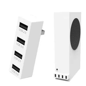 4 Port USB Hub 2.0 for Xbox Series X/S - Portable High-Speed USB Hub Distributor Expansion Adapter Kit Compatible with Xbox Series X/S Console - White
