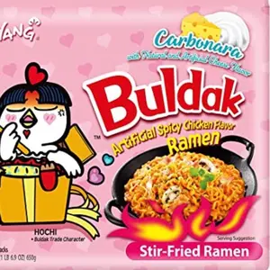 1 Pack of Samyang Buldak Noodles Stir Fried Ramen Carbonara