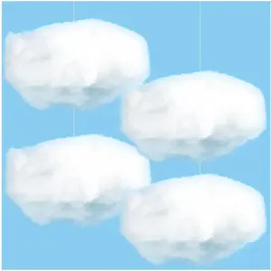 Artificial Cloud Props, Imitation 3D Cloud for Ceiling Hanging Decorations, Fake Shape Ornaments for Room Wedding Party Stage Show Decor, Large Size
