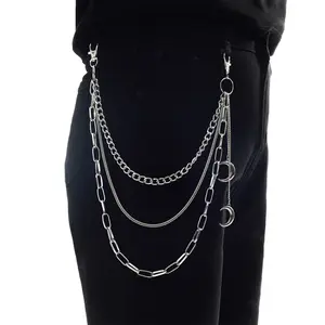 Moon Pendants Chain On The Jeans Pants Women  Keychains for Men Unisex  Egirl  Eboy Harajuku Goth  Aesthetic Accessories