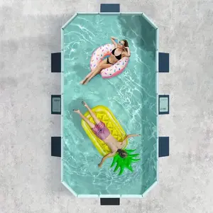 2.6-in PVC Outdoor Inflatable Folding Swimming Pool, High-Quality Durable Material, Easy Installation, Easy Storage, Fast Filling and Drainage, Suitable for Front and Back Gardens, Outdoor Swimming Pool