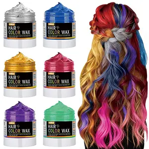 6pcs Temporary Hair Color Wax for Christmas Party, Daily Party Cosplay Stocking Stuffers DIY Washable Hair Chalk Natural Instant Hair Color for Women Temporary Hair Dye for Kids Teens Women Men 40g