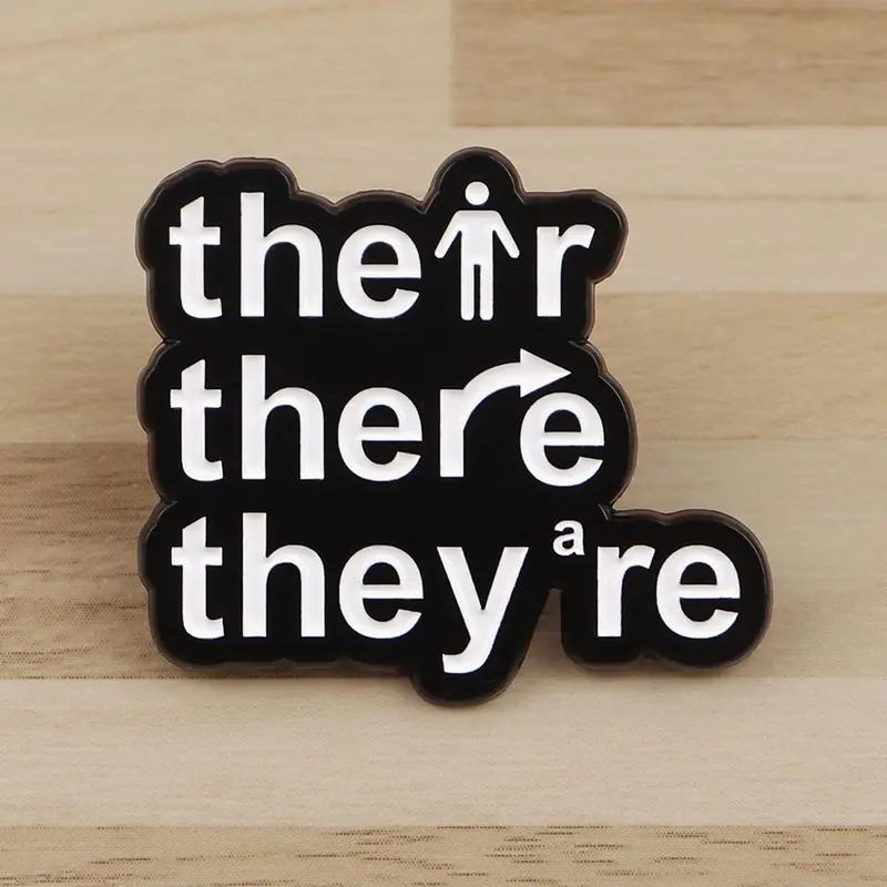 Them There Be Grammar Enamel Pin Badge, Metal Pin, Vibrant Zinc Alloy Lapel Pin Set for Backpacks, Clothing, and Accessories, Badge Decoration, Unique Conversation Starter, Decorative Badge, Pin Included