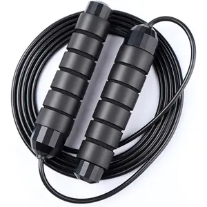 High-quality jump rope (1-pack), anti-tangling high-speed Skipping Rope with ball bearings, suitable for men, women, and children of all ages, adjustable steel jump rope, foam handles, suitable for home gym workouts, fitness equipment, Adjustable ropes