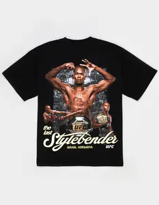 Israel Adesanya Mens Boxy Tee 100% Combed Cotton DTG Print Comfortable Breathable Soft Textured Sustainable Eco-Friendly Durable Stitching Stretchable Energy Efficient