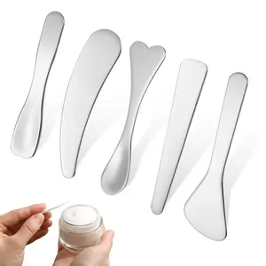 5-Piece Mini Metal Beauty Scraper Set, Reusable Stainless Steel Cream Spoon, Multi-Functional Facial Massage Tool for Skincare, Deep Exfoliating Tool, Facial Care Tools