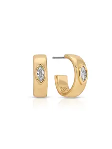 Small Marquise Crystal Hoops Tear Drop Earring Statement Earrings – 18K Gold Plated Cubic Zirconia Huggie Hoops for Women, Minimal Elegant Everyday Jewelry