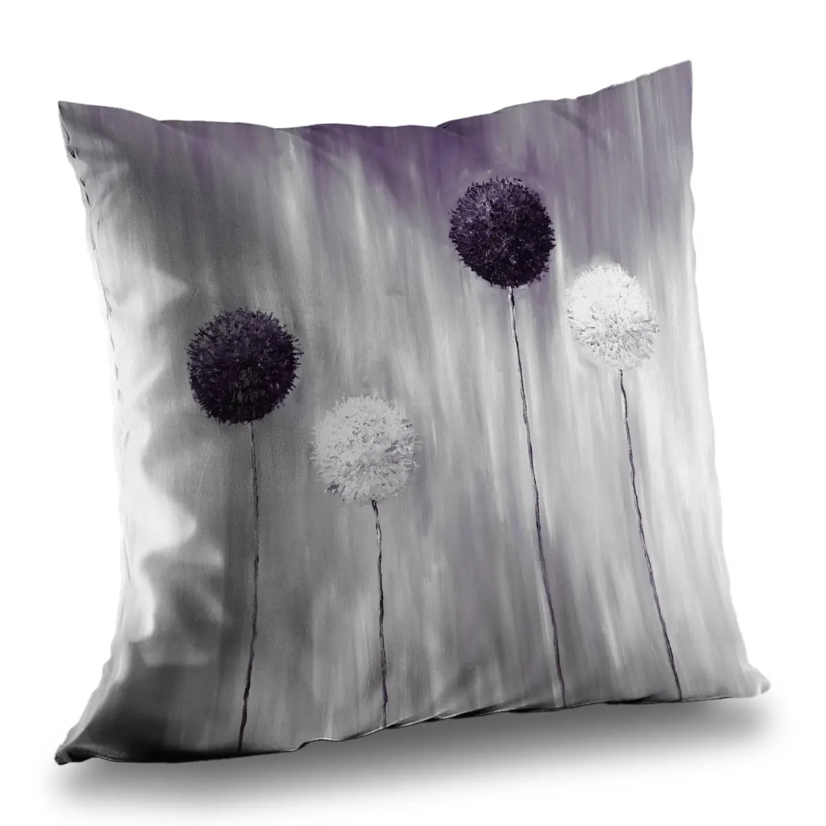 360 Stand 14x14 in. Purple Allium Flowers Throw Pillow with Soft Insert, Poly Twill Durable Fabric Botanical Print, Home Decor Accessories for Bed or Seating Area Style Accent with Botanical Charm, Bedroom Decor, Durable Cushions, Allium Print