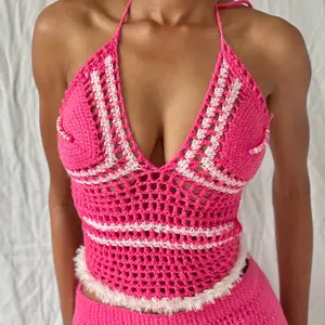Pink crochet top