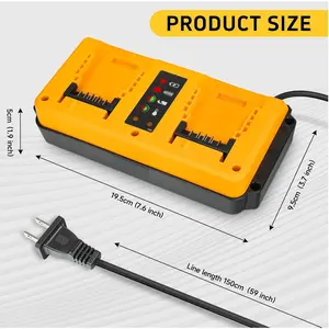Beytvyow DW Dual Charger CH07 Fast Charger Compatible with DeWalt 14.4-18V Lithium-ion Batteries, Compatible with DCB202 DCB204 DCB205 DCB206 DCB207 DCB203 Power Tool Batteries