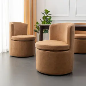 BALIAAFURNITURE 2/4 Pcs of Set Leather Rolling Dining Chairs Modern Upholstered Kitchen & Dining Room Liberator Chairs, for Bedroom Minimal Interior Luxury