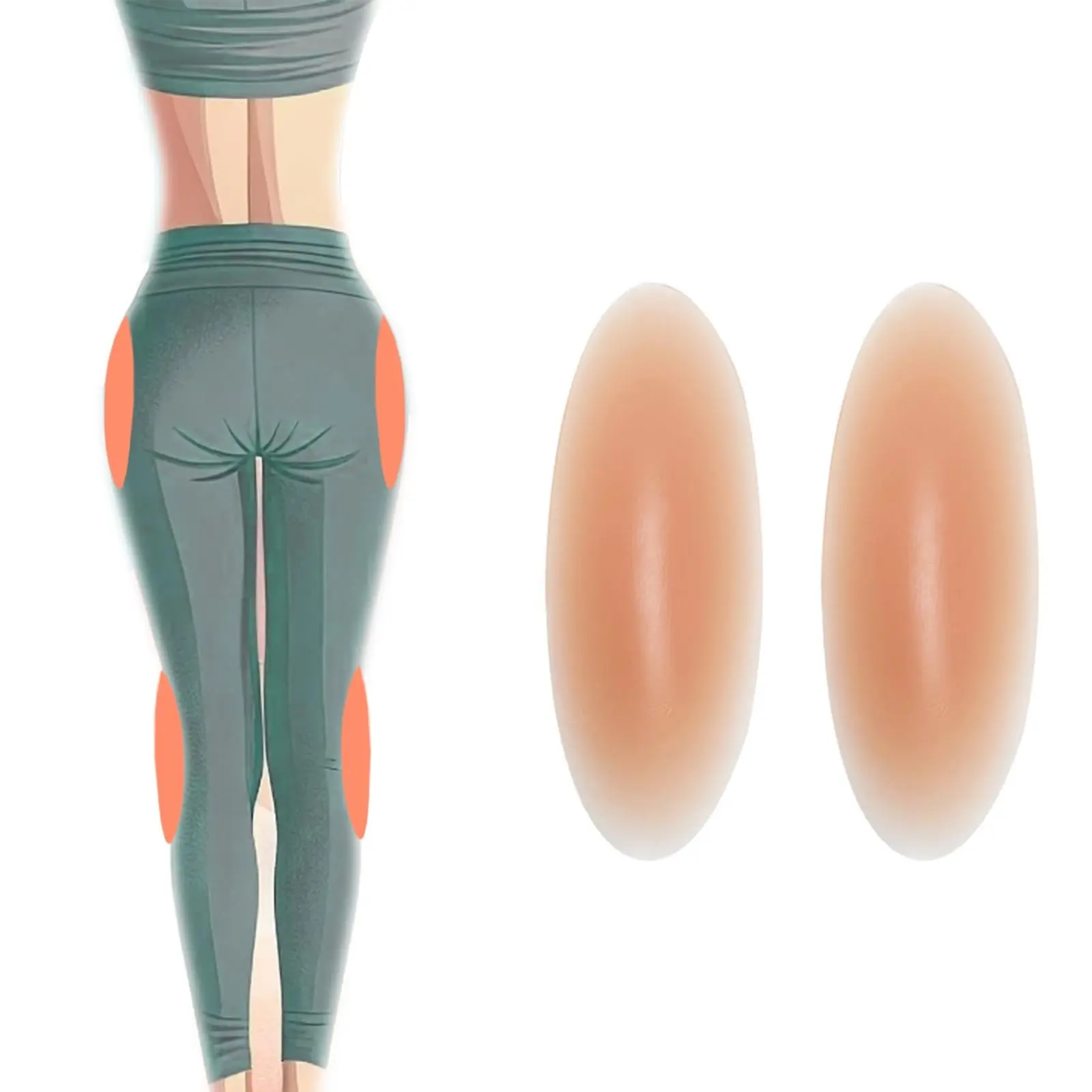Super Hot Sticky Silicone Pad, Designed for Hip or Calf, Enhances Leg Contour, Creates Sexy Curves, Women's Underwear Patch, Soft Silicone Pads
