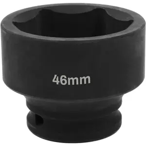1/2" Drive 46mm Deep Impact Socket, CR-MO 6-Point Axle Nut Socket, Heavy Duty Metric Wheel Hub Nut Removal Tool