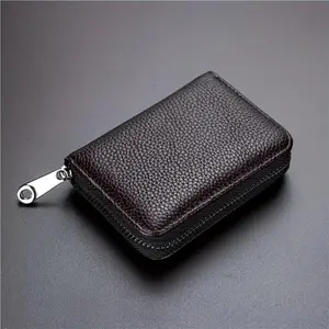 Slim RFID Blocking Zipper Wallet for Men, Compact Card Wallet with Multiple Compartments, Secure Travel ID Organizer, 12+ Card & Cash Storage, Durable Black Minimalist Design with Metallic Clip Pendant, Credit Card Holder, Rfid Blocking Pouch,summervibes