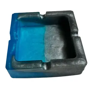 Blue Sky and Grey Smoke Themed Square Ashtray - Durable Design for Men, Easy to Clean, Not Dishwasher Safe - Lighter Decor Ornaments
