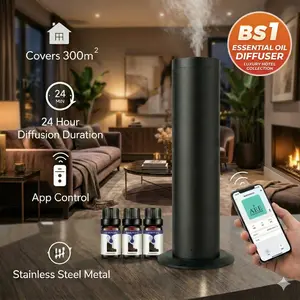 Scented Home Diffuser Discovery Kit 5-Star Hotel & Mystery Scents APP-Controlled Air Freshener for Large Rooms 3 × 10ml Essential Oils Covers 1250 Sqft