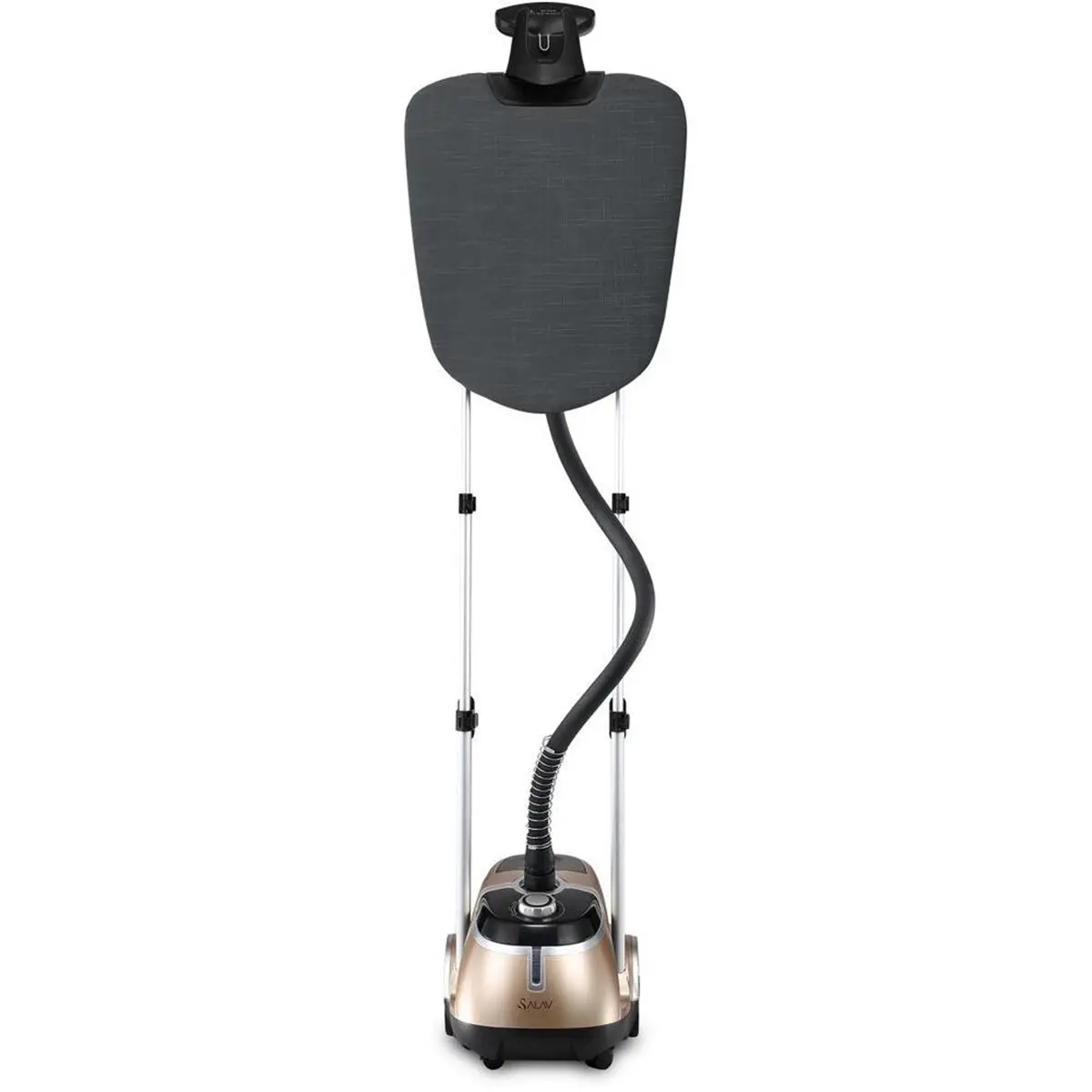 1500W Household Garment Steamer with Built-in Ironing Board, 2 Hanger Clips, 4 Steam Settings, 61 oz Water Tank, Auto Shut-Off, Fabric Brush, Mini Ironing Paddle, Continuous Steam for 60 Minutes, Gold & Black Home Appliance