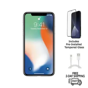 Refurbished Apple iPhone X (Unlocked) A1865 Excellent Condition with Tempered Glass Screen Protector & 1 Year Warranty
