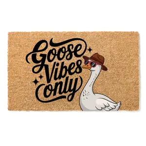 Goose Vibes Only Doormat , Funny Retro Welcome Mat, Cute Home Decor, Porch Gift Idea , Quirky Goose Doormat, Retro Aesthetic Entry Mat, Housewarming Gift , Funny Front Door Mat, Retro Home Vibes, Gift for Bird Lovers , Goose Lover Gift