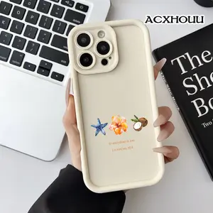 Softcase for iPhone 17 16 E Pro Max 15 Plus 14 13 12 11 XS XR Beach Faith Coquette Pastel Design Shockproof Lightweight Protective Case