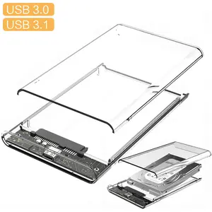 2.5 Inch External Hard Drive Enclosure, 1 Count SATA to USB 3.0 Transparent SSD & HDD Box, High Speed Hard Drive Box, Mobile Storage HDD Box, Portable