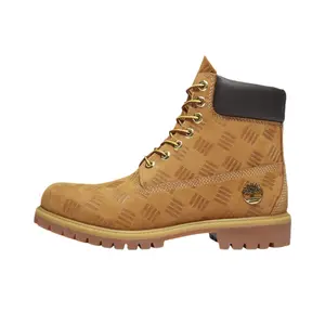 Timberland 6" Premium Waterproof Boot Wheat Debossed Print Men’s Daily Durable Classic Leather Boy Walking Shoes Closed