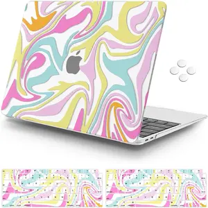 Compatible with MacBook Air 13 inch Case 2021, 2020-2018 Release M1 A2337 A2179 A1932, Colorful Fluid Protective Hard Shell Case + Cover + Screen Protector(Fluid)