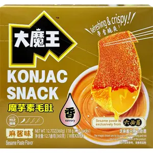 Mowon Konjac Snacks - Crunchy Flavorful Snack, Vegan Tripe-Style BBQ & Sesame Flavors, Crunchy Konjac Base, Guilt-Free Chewy Savory, Vegetarian Safe, 12.7 oz