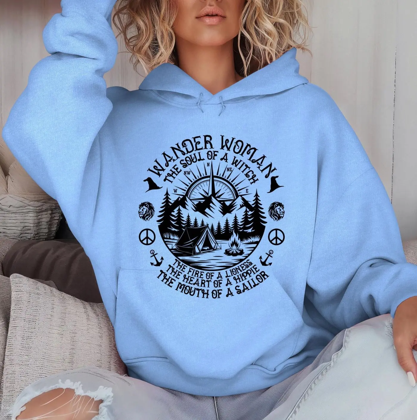 Wander Women Forest Core Hoodie, Y2K Adventure Sweatshirt, Witchy Granola Girl, Hippie Witch Hooded Sweatshirt, Nature Gift