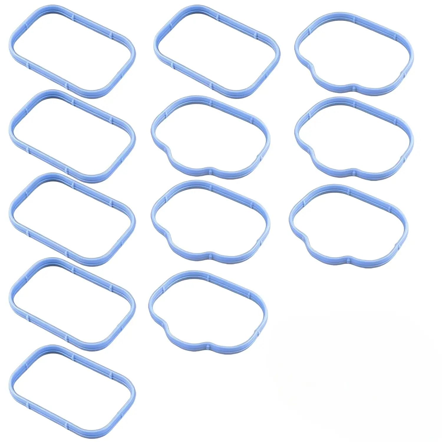 12PCS Car Intake Manifold Gasket Set, Intake Manifold Gaskets Include Lower & Upper Gasket Plenum, Tight Intake Manifold Rubber Sealing
