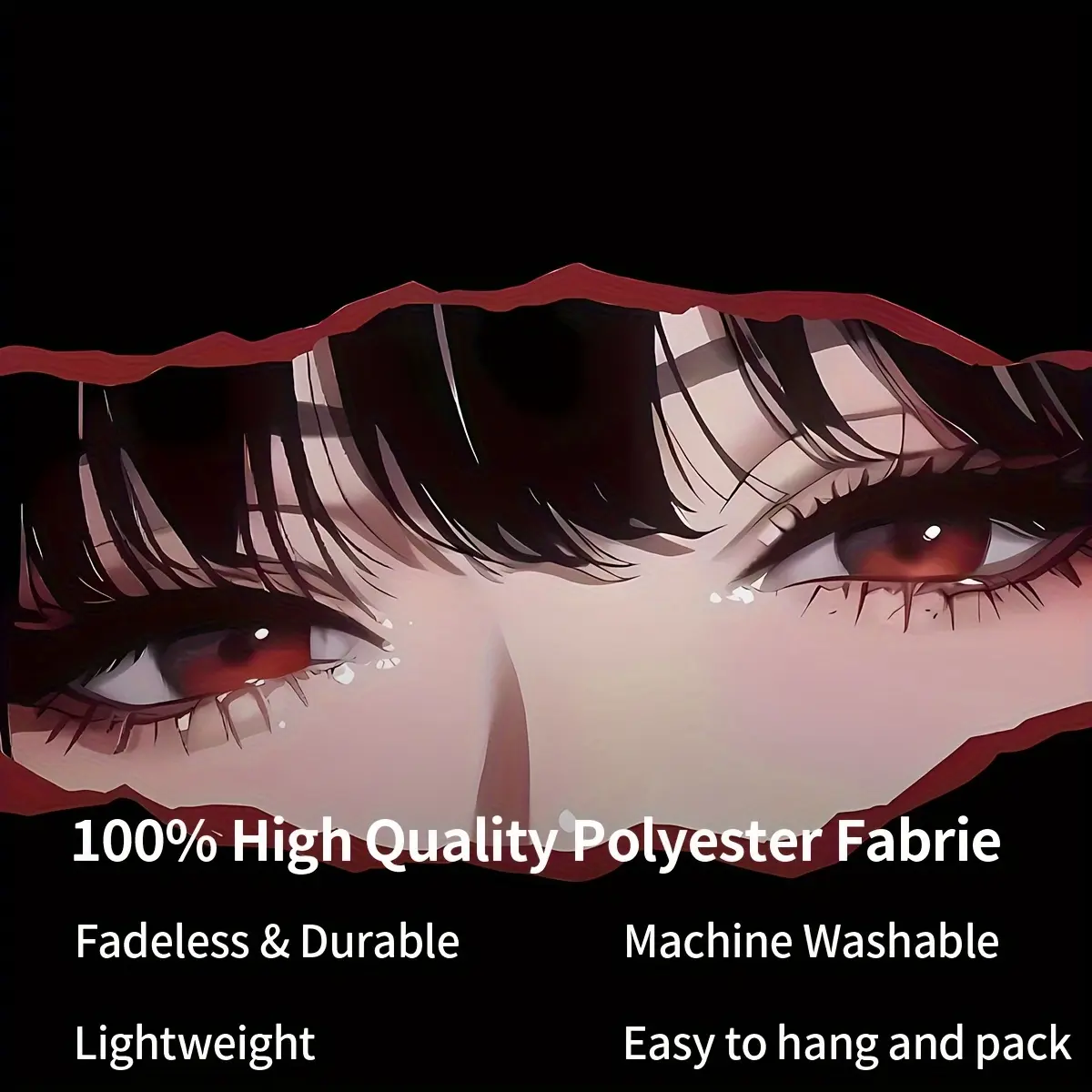 Red-eyed anime girl tapestry bedroom high quality wall decoration aesthetic room decoration gothic art bedroom decoration home decoration large size high-end tapestry